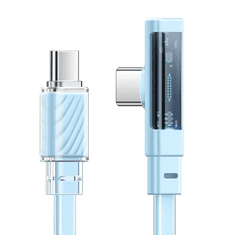 Mcdodo USB-C - USB-C (derékszögben hajlított) kábel 1.2m kék (CA-3452) (CA-3452)