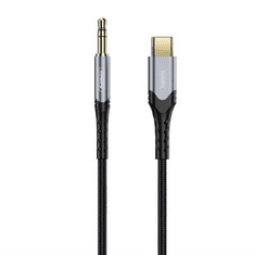 REMAX Soundy RC-C015a USB-C - Aux mini jack kábel 3.5mm fekete (RC-C015a) (RC-C015a)