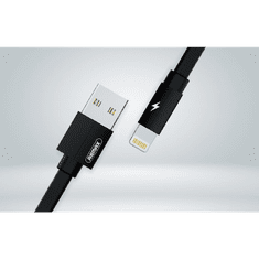 Kerolla USB-A - Lightning kábel 2.4A 2m fekete(RC-094i 2M black) (RC-094i 2M black)