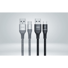 REMAX Colorful Light USB-A - USB-C kábel 2.4A 1m fekete (RC-152a) (RC-152a)