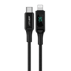 AceFast C6-01 USB-C - Lightning kábel 30W 1.2m fekete (C6-01 black)