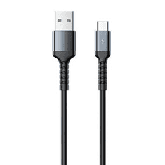 REMAX Kayla II USB-A - MicroUSB kábel 2.4A 1m fekete (RC-C008 A-M black) (RC-C008 A-M black)