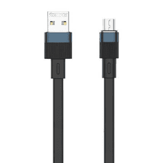 REMAX Flushing USB-A - MicroUSB kábel 2.4A 1m fekete (RC-C001 A-M black) (RC-C001 A-M black)