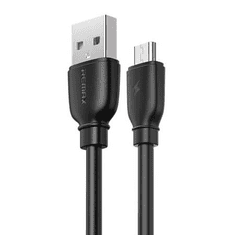 REMAX Suji Pro USB-A - MicroUSB kábel 2.4A 1m fekete (RC-138m Black) (RC-138m Black)