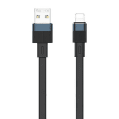 REMAX Flushing USB-A - Lightning kábel 2.4A 1m fekete (RC-C001 A-L black) (RC-C001 A-L black)