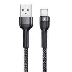 REMAX Jany Alloy USB-A - USB-C kábel 2.4A 1m fekete (RC-124a black) (RC-124a black)