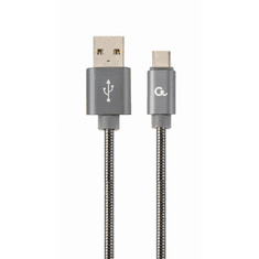 Gembird USB Type-C - USB-A adat- és töltőkábel 2m metálszürke (CC-USB2S-AMCM-2M-BG) (CC-USB2S-AMCM-2M-BG)