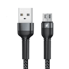 REMAX Jany Alloy USB-A - MicroUSB kábel 2.4A 1m fekete (RC-124m black) (RC-124m black)