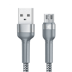 REMAX Jany Alloy USB-A - MicroUSB kábel 2.4A 1m ezüst (RC-124a silver) (RC-124m silver)