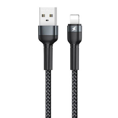 REMAX Jany Alloy USB-A - Lightning kábel 2.4A 1m fekete (RC-124i black) (RC-124i black)