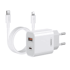 REMAX USB-C-USB-A 20W hálózati töltő + Lightning kábel fehér (RP-U68 Set) (RP-U68 Set)