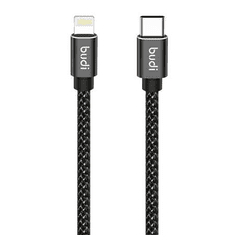 Budi USB-C - LIghnting kábel 1m fekete (206TL10) (206TL10)