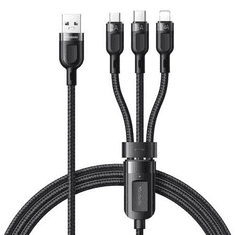 Mcdodo 3 az 1-ben USB-A - USB-C - Micro USB - Lightning kábel 1.2m fekete (CA-0930) (CA-0930)