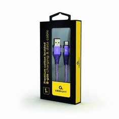 Gembird 8-pin - USB-A adat- és töltőkábel 1m lila-fehér (CC-USB2B-AMLM-1M-PW) (CC-USB2B-AMLM-1M-PW)