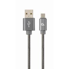 Gembird Micro-USB - USB-A adat- és toltőkábel 1m metálszürke (CC-USB2S-AMmBM-1M-BG) (CC-USB2S-AMmBM-1M-BG)