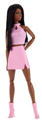 Mattel Barbie Looks Copfos baba rózsaszín ruhában HRM13