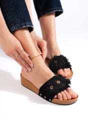 Amiatex Női papucs 107735 + Nőin zokni Gatta Calzino Strech, fekete, 41