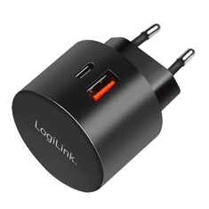 LogiLink USB-AF + USB-CF fali töltő fekete (PA0274) (PA0274)