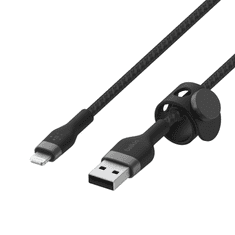Belkin BOOST CHARGE PRO Flex USB-A - Lightning kábel 3m fekete (CAA010bt3MBK) (CAA010bt3MBK)