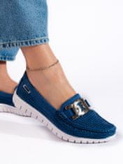 Amiatex Női mokaszin 107775 + Nőin zokni Gatta Calzino Strech, kék árnyalat, 36