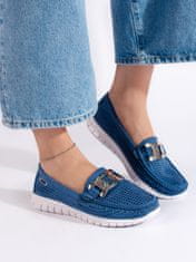 Amiatex Női mokaszin 107775 + Nőin zokni Gatta Calzino Strech, kék árnyalat, 36