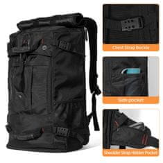 Dollcini Dollcini, Utazási hátizsák, kézi hátizsák, strapabíró átalakítható táska, 15, 6 hüvelykes laptoptáskához, túrázáshoz, utazáshoz, üzleti, fekete