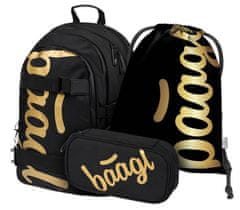 BAAGL 3 darabos Skate Gold szett: hátizsák, tolltartó és tornazsák