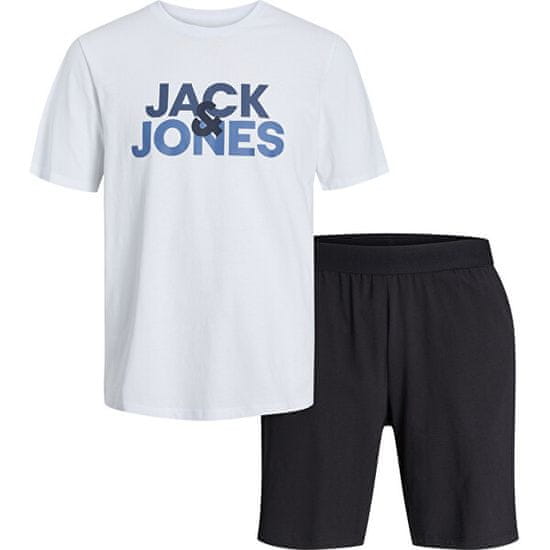 Jack&Jones Férfi pizsama JACULA Standard Fit 12255000 White/Shorts Bia