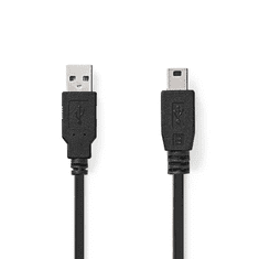 Nedis CCGP60300BK10 USB-A - USB Mini-B kábel 1m fekete (CCGP60300BK10)