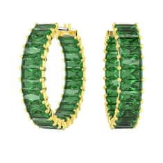 Swarovski Aranyozott karika fülbevaló zöld cirkónium kövekkel Matrix 5658651