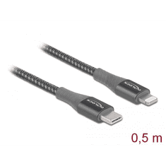 DELOCK 86630 USB-C - Lightning adat- és töltőkábel 0,5m szürke (D86630)