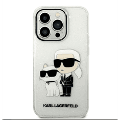 Karl Lagerfeld Liquid Glitter Karl and Choupette NFT Apple iPhone 14 Pro hátlap tok átlátszó (KLHCP14LHNKCTGT) (KLHCP14LHNKCTGT)