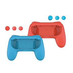 Qware Gaming Controller Holders, Nintendo Switch, Kék-Piros, Joy-Con markolat + Thumb Grips
