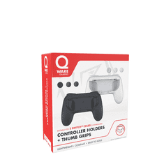Qware Gaming Controller Holders, Nintendo Switch, Fekete-Fehér, Joy-Con markolat + Thumb Grips