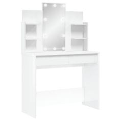 Vidaxl magasfényű fehér fésülködőasztal LED-del 96x40x142 cm 837896