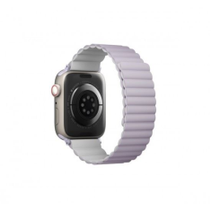 UNIQ Revix Apple Watch 42/44/45mm mágneses szilikon szíj lila fehér (UNIQ-45MM-REVLILWHT) (UNIQ-45MM-REVLILWHT)