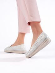 Amiatex Női mokaszin 107879 + Nőin zokni Gatta Calzino Strech, fehér, 40
