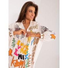 ITALY MODA Női oversize ing betűs felirattal krém színű DHJ-KS-18729.22_407378 Univerzális
