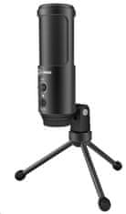 LORGAR mikrofon Soner 521 streaminghez, kondenzátor, hangerő, fekete