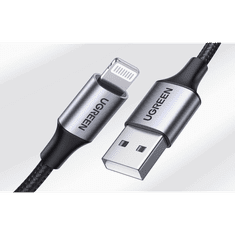 Ugreen US199 USB-A – Lightning kábel 2.4A 1m fekete (60156) (60156)