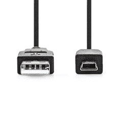 Nedis CCGP60300BK10 USB-A - USB Mini-B kábel 1m fekete (CCGP60300BK10)