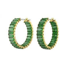 Swarovski Aranyozott karika fülbevaló zöld cirkónium kövekkel Matrix 5658651