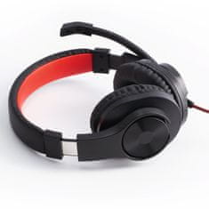 Hama 00139927 HS-USB400 Vezetékes 2.0 Fejhallgató Fekete-piros