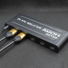 Qoltec Aktív osztó 4 x HDMI 4K x 2K | 3,4 Gbps | Nagy stabilitás