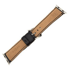 FIXED Berkeley Apple Watch 42mm/44mm bőrszíj fekete, ezüst csat (FIXBER-BLSL) (FIXBER-BLSL)