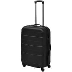 Vidaxl 3 darabos fekete húzható kemény bőrönd szett 45,5/55/66 cm 91141