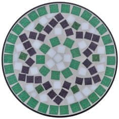 Vidaxl Zöld-fehér mozaik kisasztal növénytartó asztal 41130