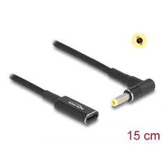 DELOCK Laptop töltőkábel adapterkábel USB Type-C anya - HP 4,8 x 1,7 mm apa 90 fokban hajlított 15 cm (60033) (60033)