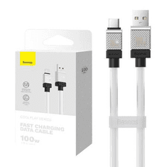 Baseus CoolPlay USB-A - USB-C kábel 100W 1m fehér (CAKW000602)