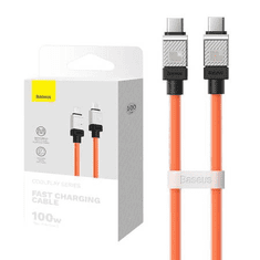 Baseus CoolPlay USB-C - USB-C töltőkábel 100W 1m narancssárga (CAKW000207)
